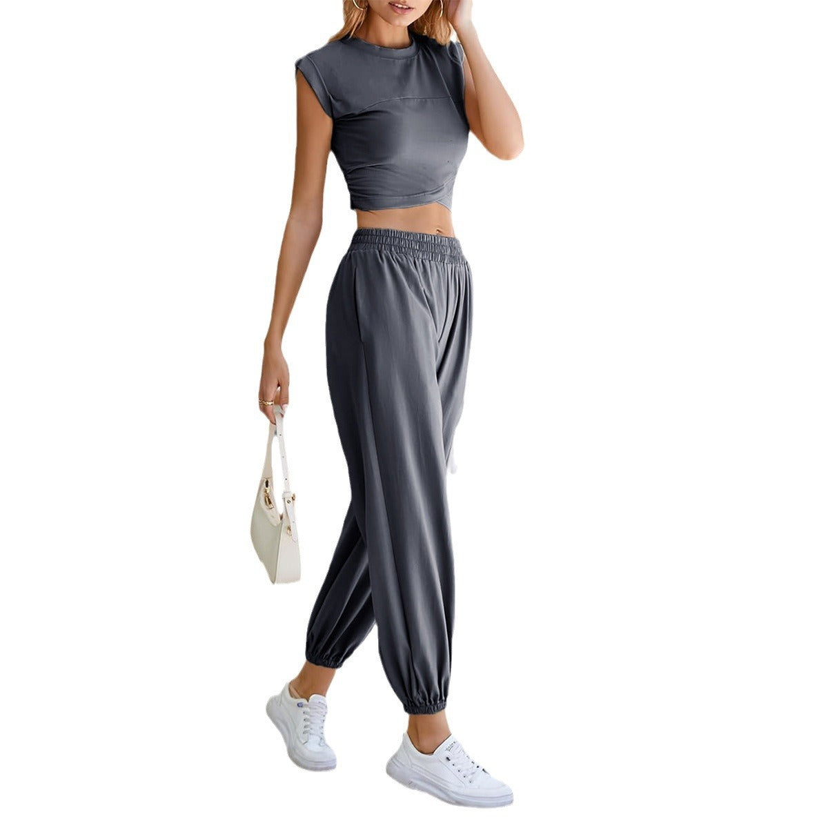 Casual Slim Fit Top and Pants Set