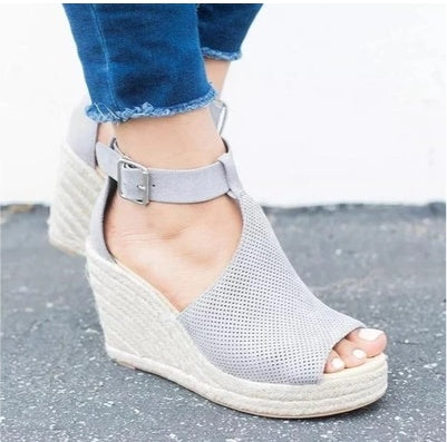Buckle Wedge Sandals