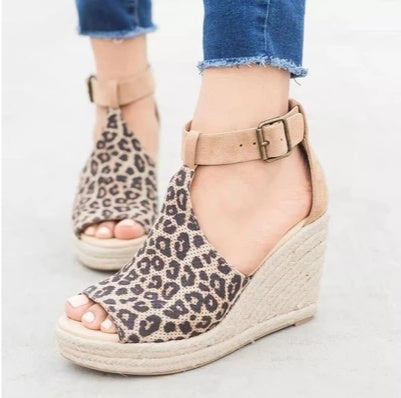 Buckle Wedge Sandals