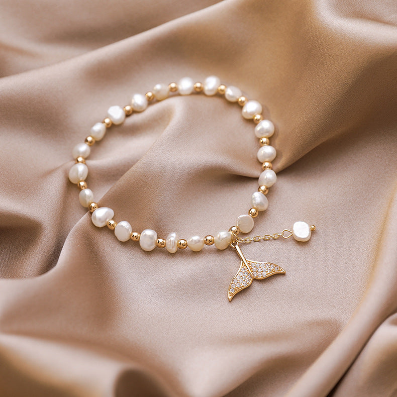 BRACELET - Round Bead Niche Freshwater Pearl