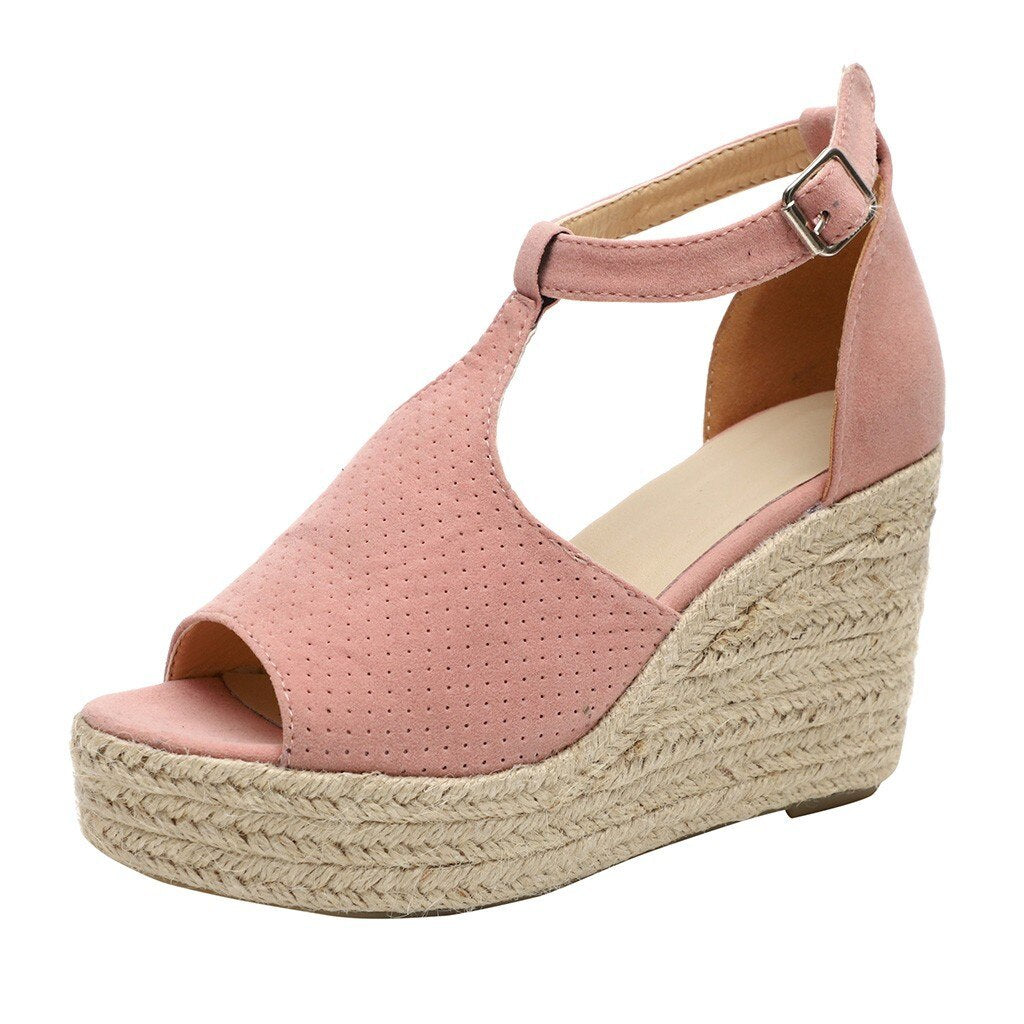 Buckle Wedge Sandals