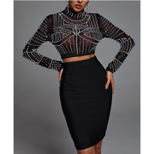 ALINKA -Bubble Pearl Top + Skirt Set
