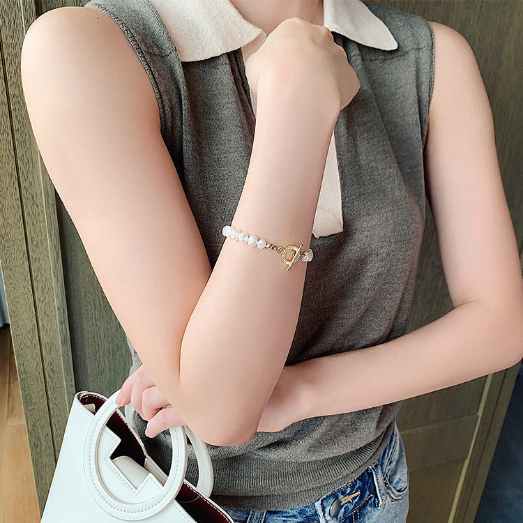 BRACELET - Freshwater Exquisite Baroque With Real Gold Plated Pearl