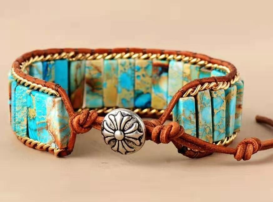 BRACELET - Woven Leather Exotic  Bohemian Creative Piece