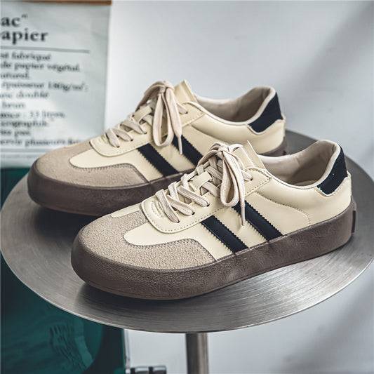 All-matching PU Leather Flat Sneakers for Men's