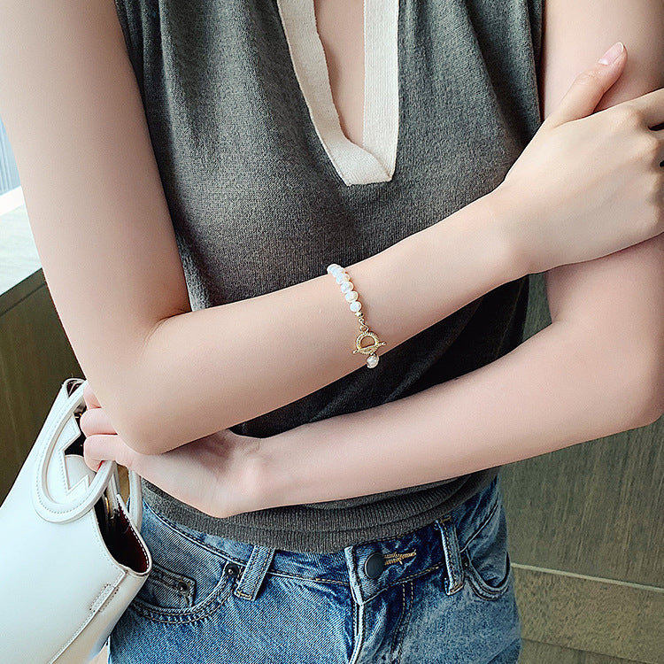 BRACELET - Freshwater Exquisite Baroque With Real Gold Plated Pearl