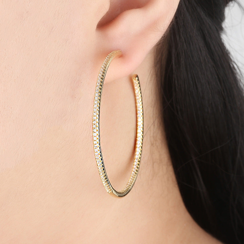 EARRINGS - Creative Sparkling Zircon Hoops