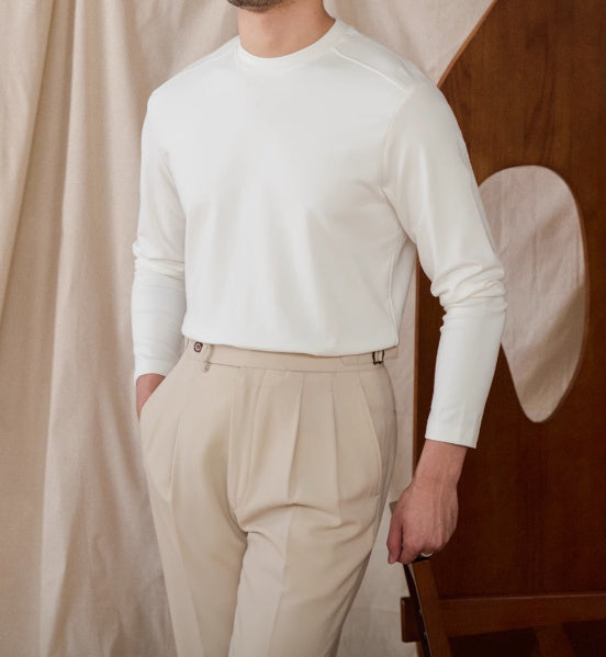 Hign End Skin Friendly Elastic Slim Fit Casual Base Shirt