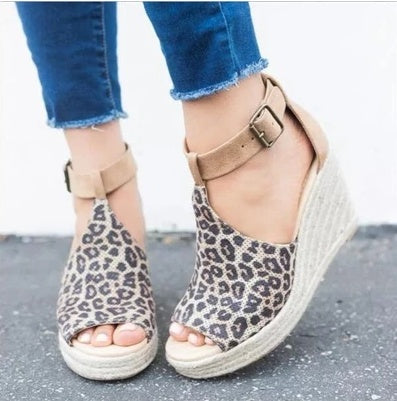 Buckle Wedge Sandals