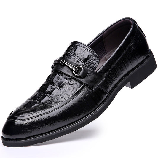 Men's Cowhide Pointed Breathable Business Formal Wear Leather Shoes