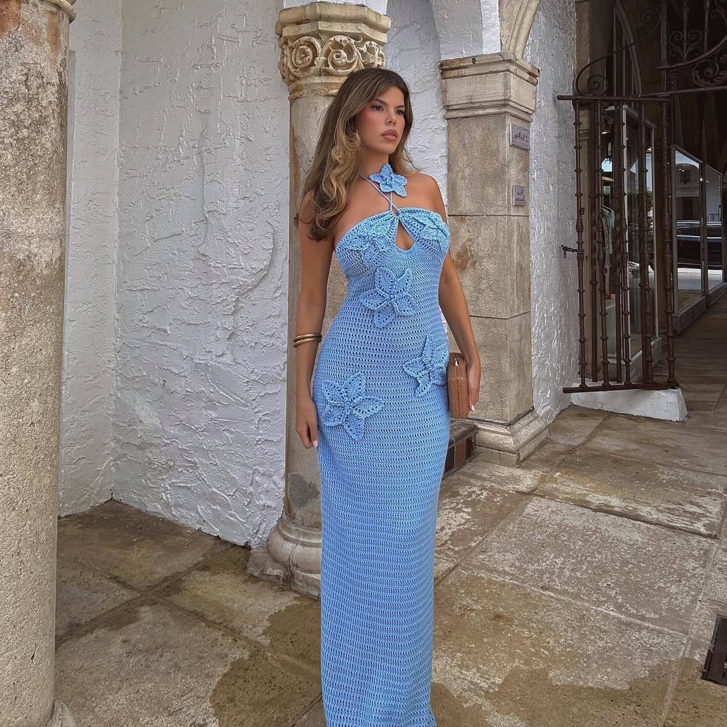 AMBER - Slim Halterneck Sexy Beach Dress