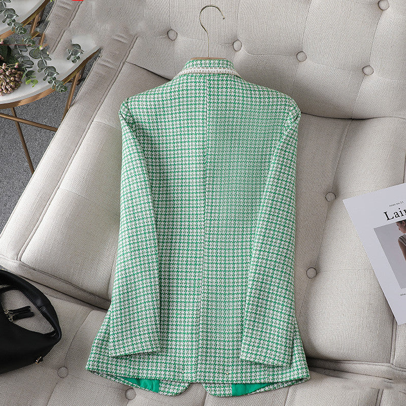 Elegant plaid Stylish Blazer