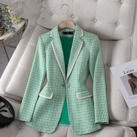 Elegant plaid Stylish Blazer
