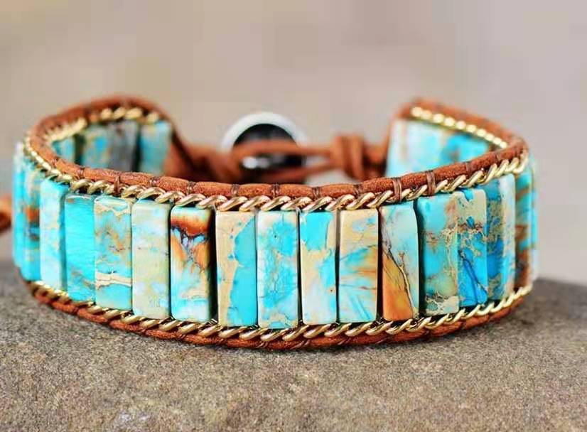 BRACELET - Woven Leather Exotic  Bohemian Creative Piece