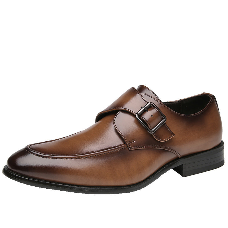 British Style Buckle Business Leather Shoes