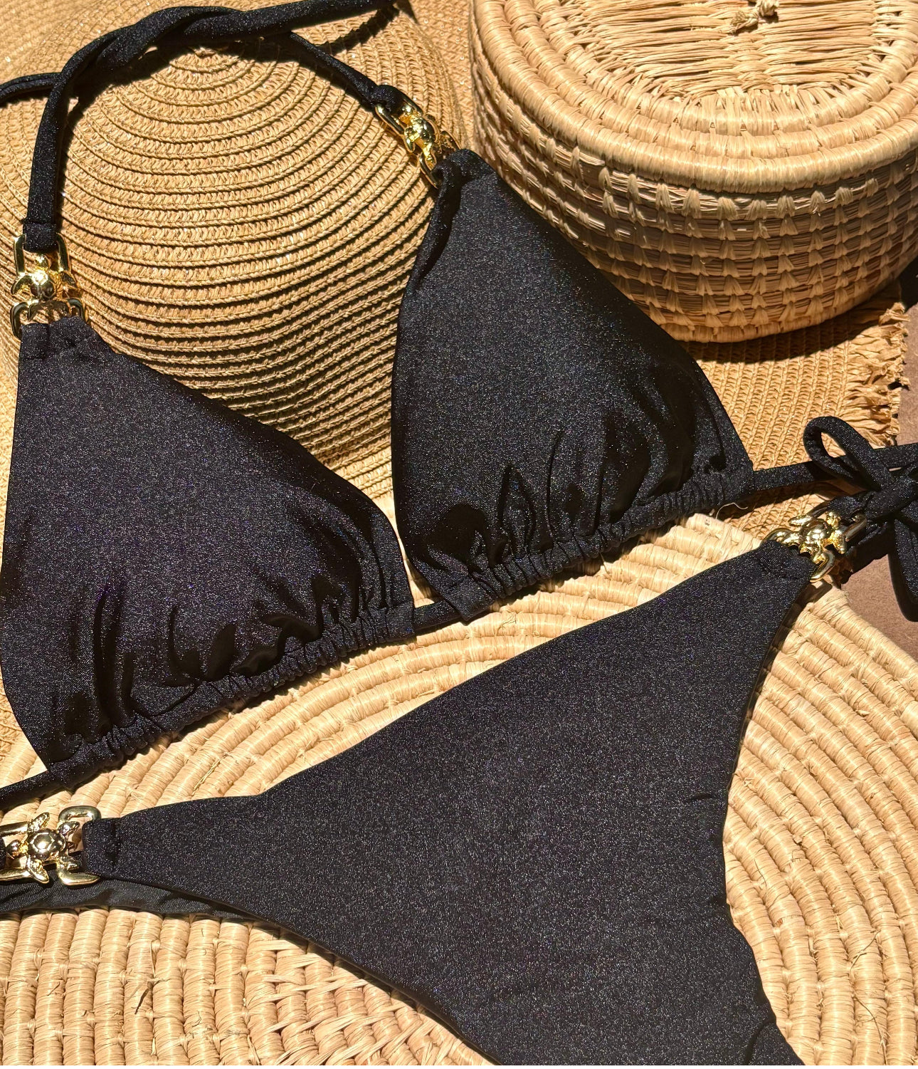 Brilliant Black Semi-Thong Set