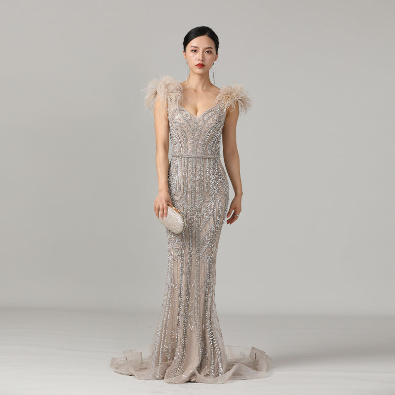 HAZEL - High-end Handmade Beaded Gown
