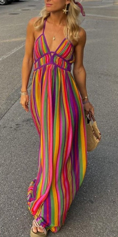 AUBRIE - Stripe Maxi Dress