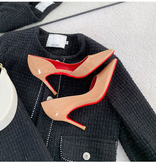 Elevate Stiletto: Colorful Side-Empty Heels