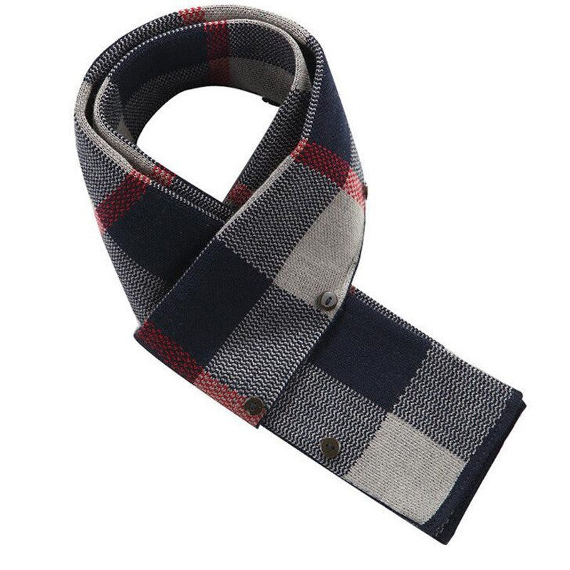 British Fall Winter Woolen Coat Fashion Polo Collar Cotton Scarf
