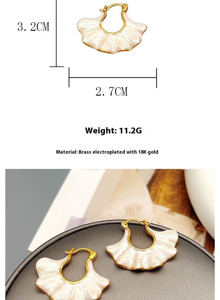 EARRINGS - Handbag Shape Wavy Enamel Glaze