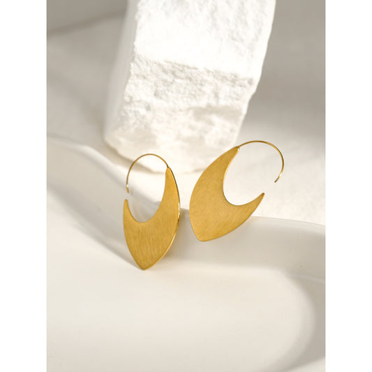 EARRING - YACHAN 18K Gold PVD Plated Stainless Steel Hoops