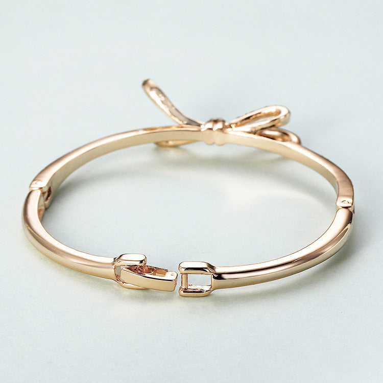 BRACELET -  Diamonds, Bows, Rose Gold Alloy