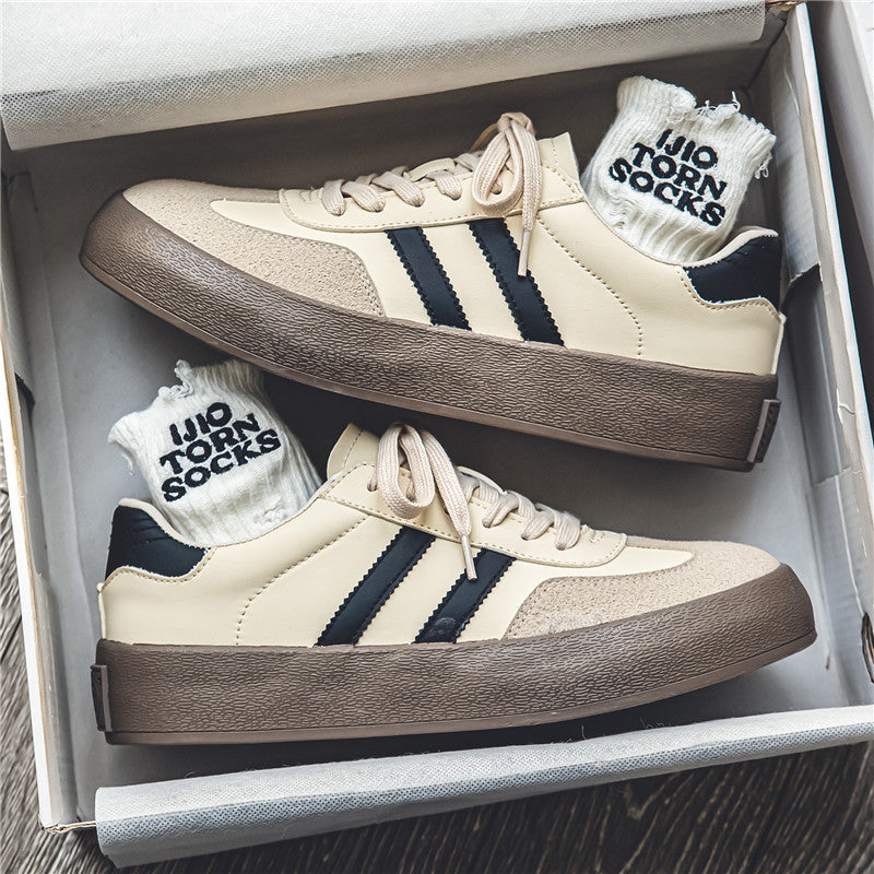 All-matching PU Leather Flat Sneakers for Men's