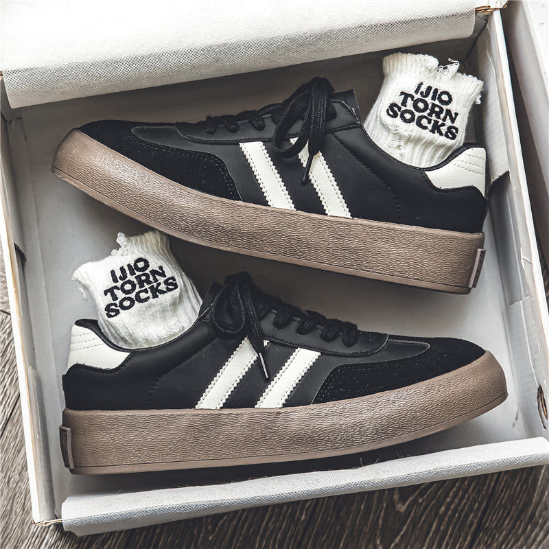 All-matching PU Leather Flat Sneakers for Men's