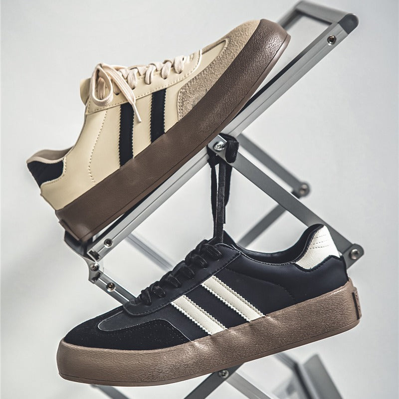 All-matching PU Leather Flat Sneakers for Men's