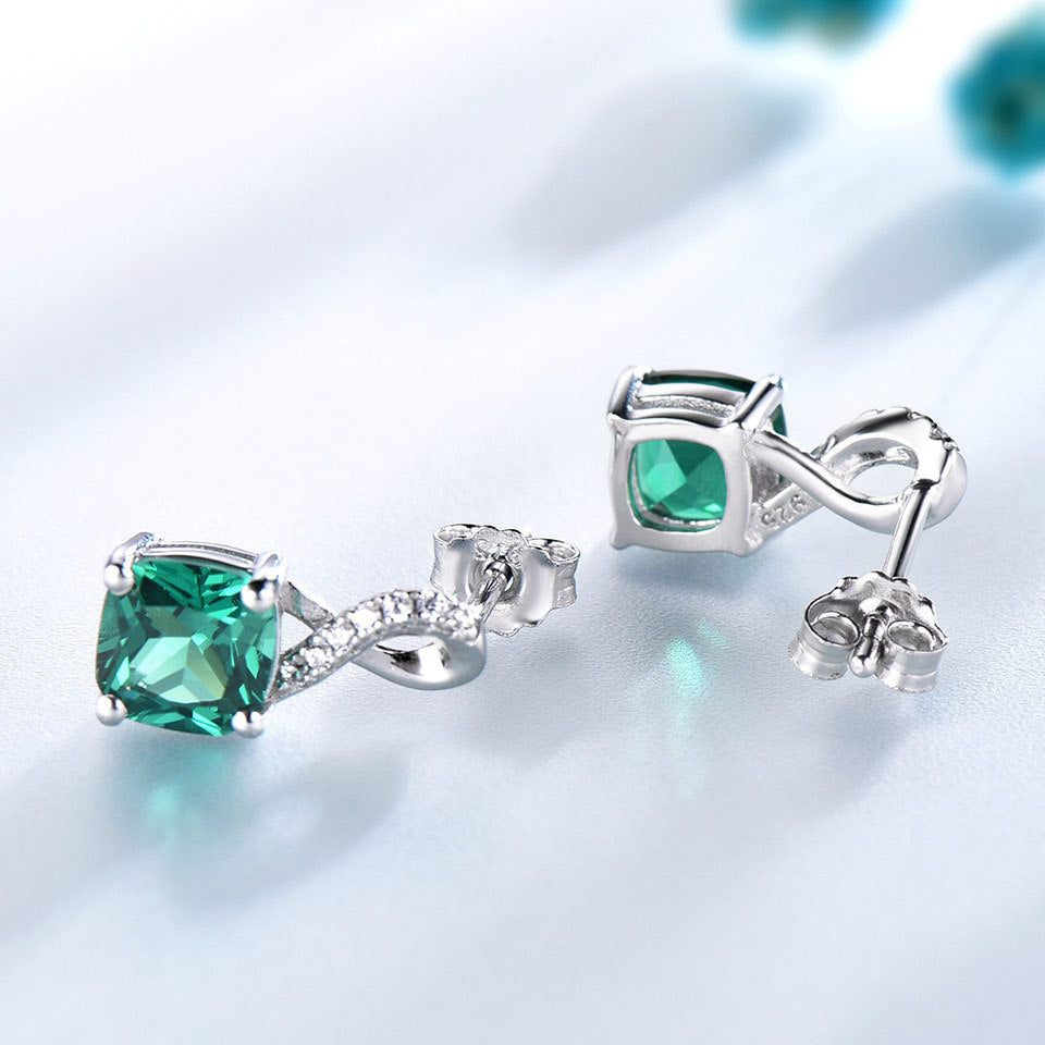 EARRINGS - Emerald Drop With Diamonds