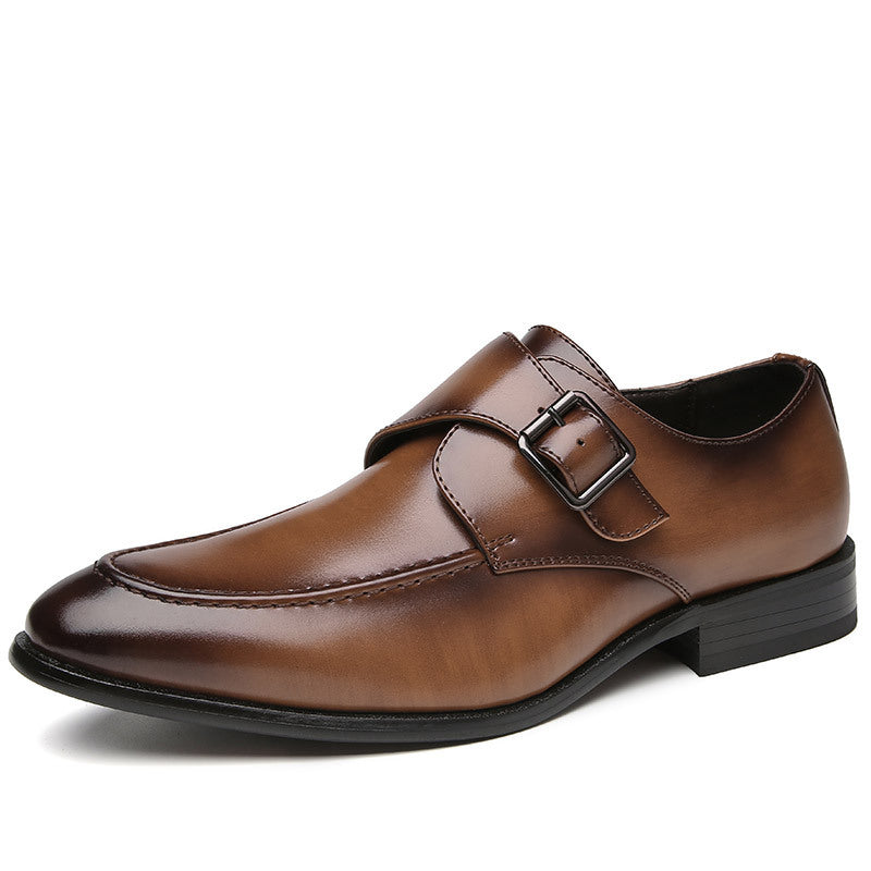 British Style Buckle Business Leather Shoes