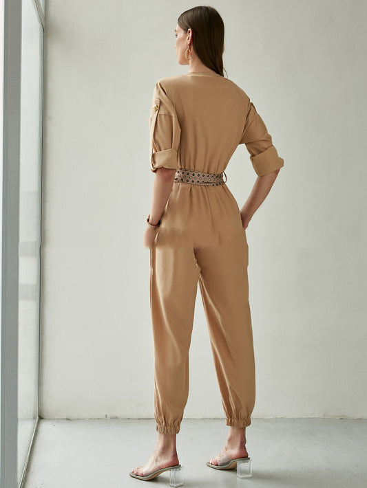Off Shoulder Loose Chiffon Jumpsuit