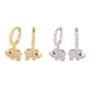EARRINGS - Sterling Silver Personality Elephant Inlaid Stone
