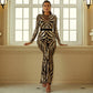 MILANIA -  Sequined Round Neck Dress