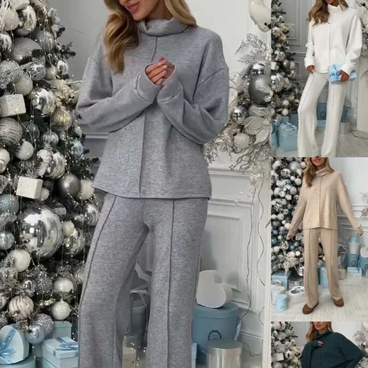 Knitting Suit Turtleneck Set