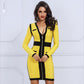 CAROLINE - Pencil Skirt Deep V-neck Dress