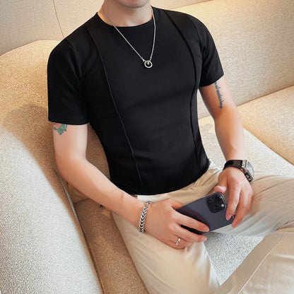 Round Neck Thin Stretch Short Sleeve T-shirt