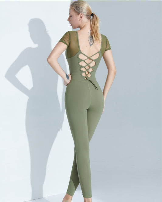 Mesh Crossed Back Aerial Yoga Suit