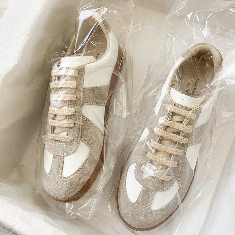 White Sneakers With Leather Heighten