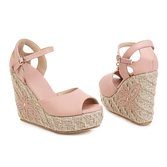 High Heel Platform Flowery Shoes