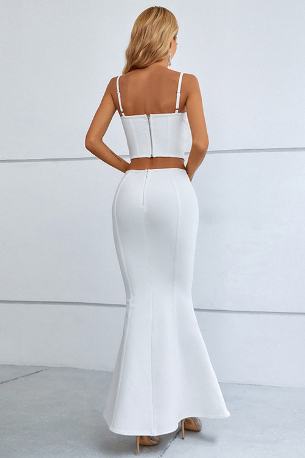 VICTORIA - Cut-out Seam Detail Cami and Fishtail Skirt Set