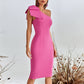 LYLAH - One-Shoulder Bow Mid-length Formal Dress Bandage Dress