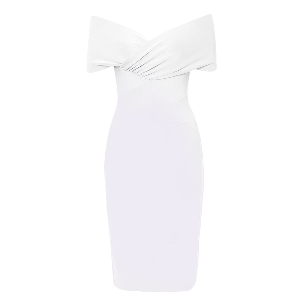 ENYA - V-neck sexy bag hip dress