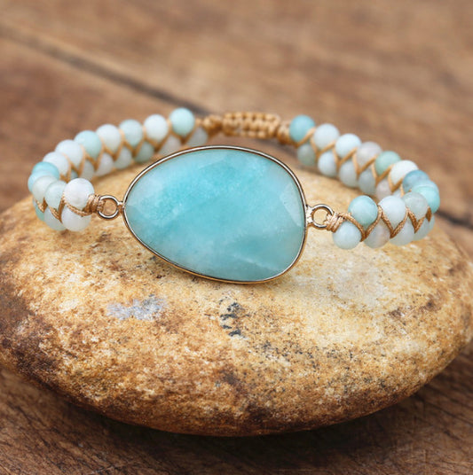 BRACELET - Stone Hand Woven Charm