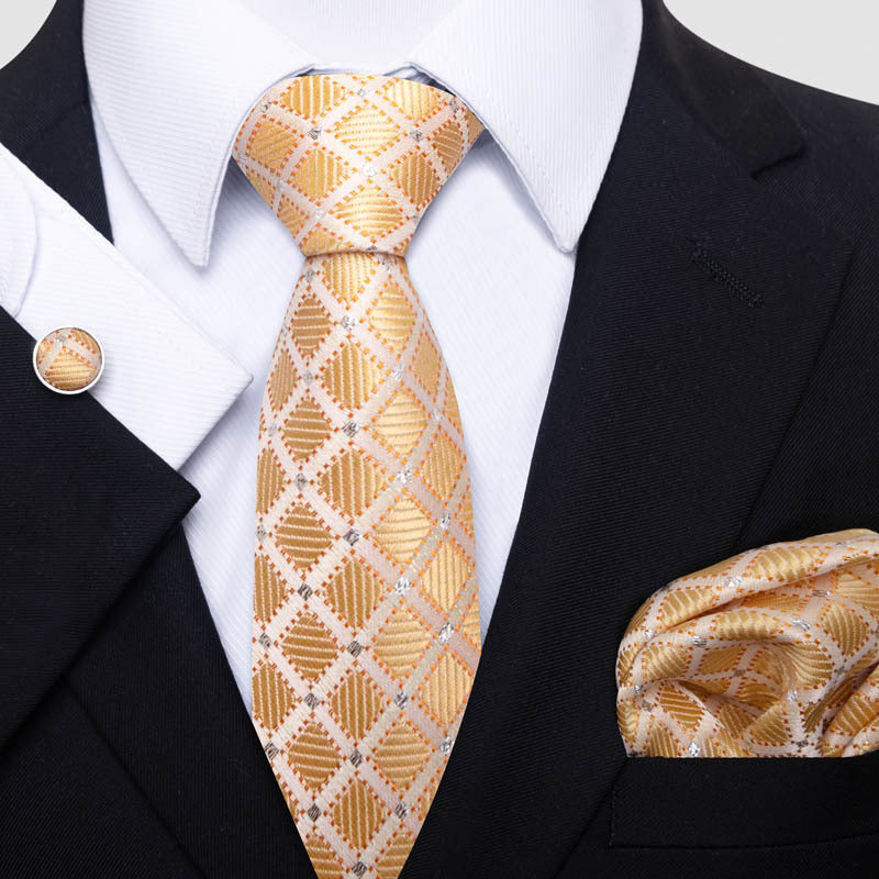 TIE - Business Fashion Square Scarf Cufflinks Set