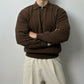 Fashionable Lapel Half Long-sleeve Zipper Sweatshirt