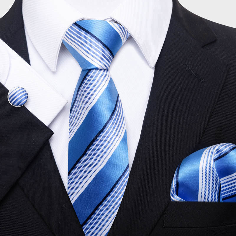 TIE - Business Fashion Square Scarf Cufflinks Set