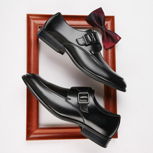 British Style Buckle Business Leather Shoes