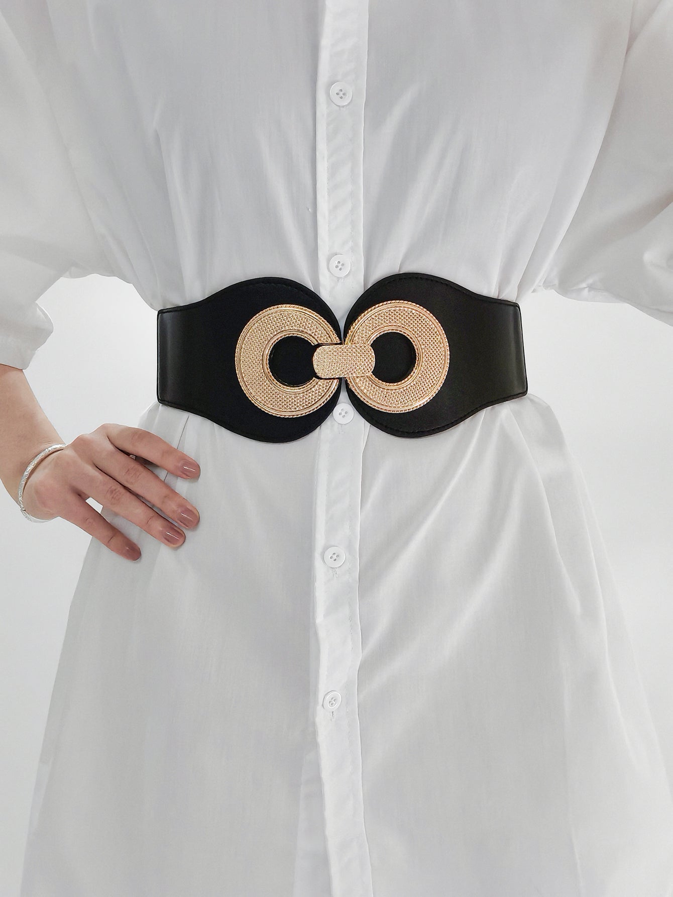 BELT - Alloy Buckle Elastic PU Leather